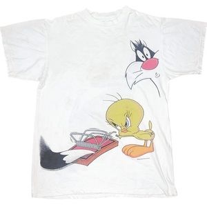 Sylvester & Tweety 1995 Mouse Trap size Medium double sided